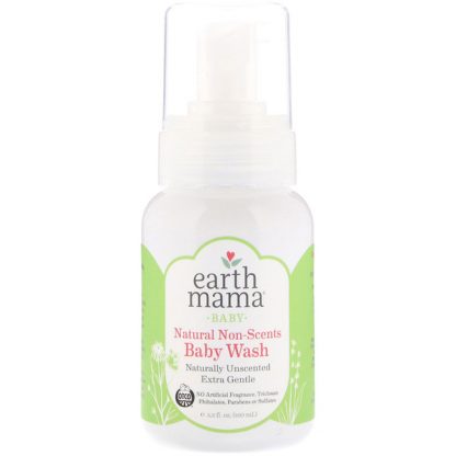 EARTH MAMA, BABY, NATURAL NON-SCENTS BABY WASH, UNSCENTED, 5.3 FL OZ / 160ml