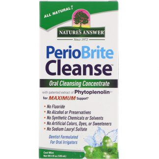 NATURE'S ANSWER, PERIOBRITE CLEANSE, ORAL CLEANSING CONCENTRATE, COOLMINT, 4 FL OZ / 120ml