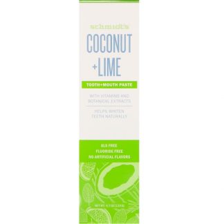 SCHMIDT'S NATURALS, TOOTH + MOUTH PASTE, COCONUT + LIME, 4.7 OZ / 133g
