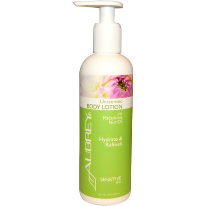 AUBREY ORGANICS, BODY LOTION WITH MACADAMIA NUT OIL, UNSCENTED, 8 FL OZ / 237ml