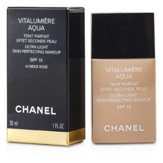 CHANEL VITALUMIERE AQUA ULTRA LIGHT SKIN PERFECTING MAKE UP SPF15 - # 42 BEIGE ROSE 30ML/1OZ