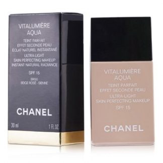 CHANEL VITALUMIERE AQUA ULTRA LIGHT SKIN PERFECTING M/U SPF15 - # 52 BEIGE ROSE 30ML/1OZ