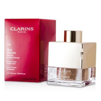 CLARINS SKIN ILLUSION MINERAL &AMP; PLANT EXTRACTS LOOSE POWDER FOUNDATION (WITH BRUSH) - # 114 CAPPUCCINO 13G/0.4OZ