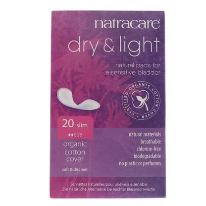 NATRACARE, DRY & LIGHT, ORGANIC COTTON COVER, SLIM, 20 PADS