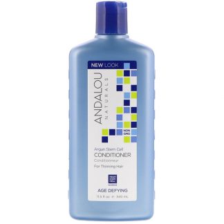 ANDALOU NATURALS, CONDITIONER,AGE DEFYING, FOR THINNING HAIR, ARGAN STEM CELLS, 11.5 FL OZ / 340ml