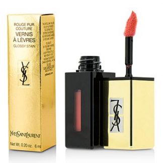 YVES SAINT LAURENT ROUGE PUR COUTURE VERNIS A LEVRES POP WATER GLOSSY STAIN - #207 JUICY PEACH 6ML/0.2OZ