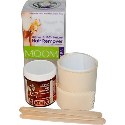 MOOM, ORGANIC HAIR REMOVER KIT, WITH LAVENDER, SPA, 6 OZ / 170g