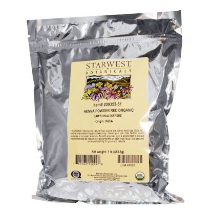 STARWEST BOTANICALS, ORGANIC HENNA POWDER, RED, 1 LB (453.6g