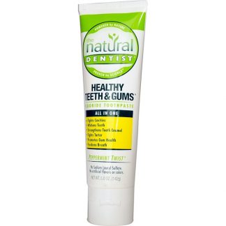 THE NATURAL DENTIST, HEALTHY TEETH & GUMS, FLUORIDE TOOTHPASTE, PEPPERMINT TWIST, 5.0 OZ / 142g