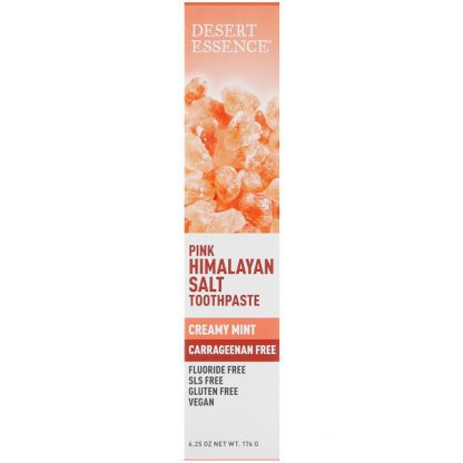 DESERT ESSENCE, PINK HIMALAYAN SALT TOOTHPASTE, CREAMY MINT, 6.25 OZ / 176g