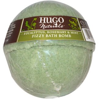 HUGO NATURALS, FIZZY BATH BOMB, EUCALYPTUS, ROSEMARY & MINT, 6 OZ / 170g