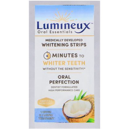 LUMINEUX ORAL ESSENTIALS, LUMINEUX, MEDICALLY DEVELOPED WHITENING STRIPS, 1 UPPER & LOWER TREATMENT