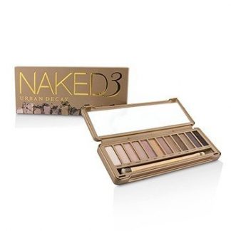 URBAN DECAY NAKED 3 EYESHADOW PALETTE: 12X EYESHADOW, 1X DOUBLED ENDED SHADOW/BLENDING BRUSH -