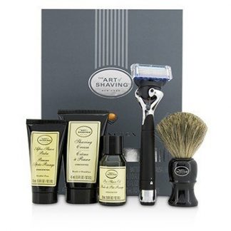 THE ART OF SHAVING LEXINGTON COLLECTION POWER SHAVE SET: RAZOR + BRUSH + PRE SHAVE OIL + SHAVING CREAM + AFTER SHAVE BALM - WITHOUT BATTERY 5PCS