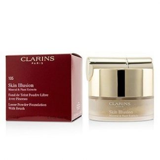 CLARINS SKIN ILLUSION MINERAL &AMP; PLANT EXTRACTS LOOSE POWDER FOUNDATION (WITH BRUSH) (NEW PACKAGING) - # 105 NUDE 13G/0.4OZ