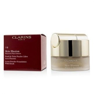 CLARINS SKIN ILLUSION MINERAL &AMP; PLANT EXTRACTS LOOSE POWDER FOUNDATION (WITH BRUSH) (NEW PACKAGING) - # 110 HONEY 13G/0.4OZ