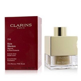 CLARINS SKIN ILLUSION MINERAL &AMP; PLANT EXTRACTS LOOSE POWDER FOUNDATION (WITH BRUSH) (NEW PACKAGING) - # 114 CAPPUCCINO 13G/0.4OZ