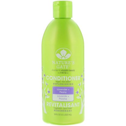 NATURE'S GATE, CONDITIONER, REPLENISHING, LAVENDER + PEONY, 18 FL OZ / 532ml