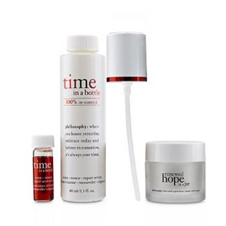 PHILOSOPHY HYDRATING &AMP; GLOW RENEWING DUO: TIME IN A BOTTLE SERUM+ACTIVATOR+RENEWED HOPE IN A JAR 3PCS