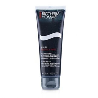 BIOTHERM HOMME T-PUR ANTI-OIL &AMP; SHINE CLEANSING GEL - EXFOLIATING &AMP; DETOXIFYING WITH FRENCH SEA SALTS 125ML/4.22OZ