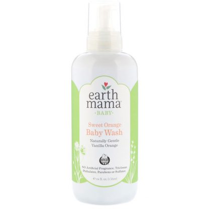 EARTH MAMA, BABY, SWEET ORANGE BABY WASH, VANILLA ORANGE, 34 FL OZ / 1 L)