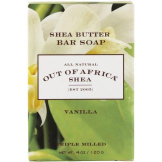 OUT OF AFRICA, PURE SHEA BUTTER BAR SOAP, VANILLA, 4 OZ / 120g