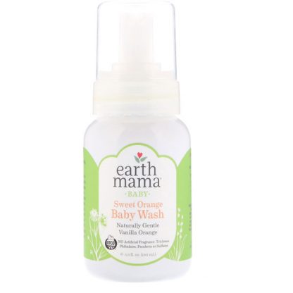 EARTH MAMA, BABY, SWEET ORANGE BABY WASH, VANILLA ORANGE, 5.3 FL OZ / 160ml