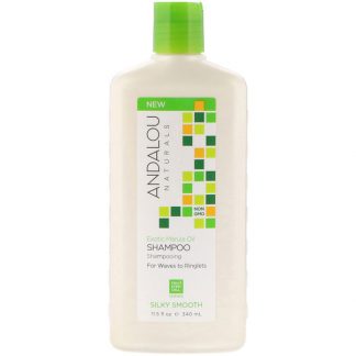 ANDALOU NATURALS, SHAMPOO, SILKY SMOOTH, FOR WAVES TO RINGLETS, EXOTIC MARULA OIL, 11.5 FL OZ / 340ml