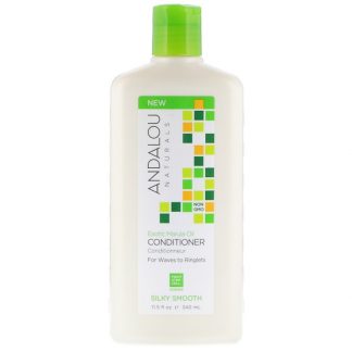 ANDALOU NATURALS, CONDITIONER, SILKY SMOOTH, FOR WAVES TO RINGLETS, EXOTIC MARULA OIL, 11.5 FL OZ / 340ml