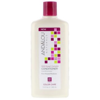 ANDALOU NATURALS, CONDITIONER, COLOR CARE, FOR INFUSED MOISTURE,1000 ROSES COMPLEX, 11.5 FL OZ / 340ml