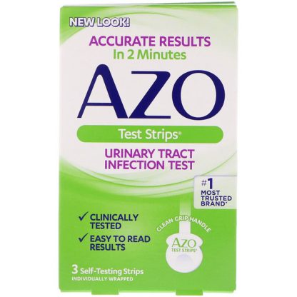 AZO, URINARY TRACT INFECTION TEST STRIPS, 3 SELF-TESTING STRIPS