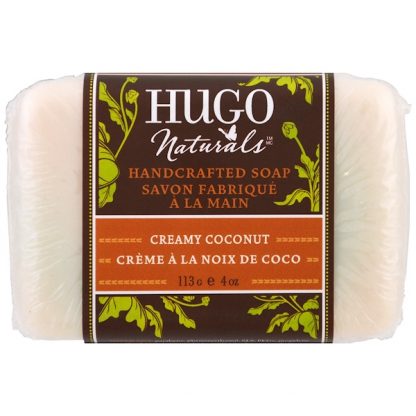 HUGO NATURALS, HANDCRAFTED SOAP, CREAMY COCONUT, 4 OZ / 113g