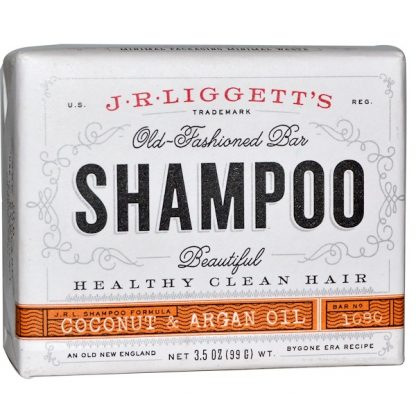 J.R. LIGGETT'S, OLD FASHION BAR, SHAMPOO, COCONUT & ARGAN OIL, 3.5 OZ / 99g