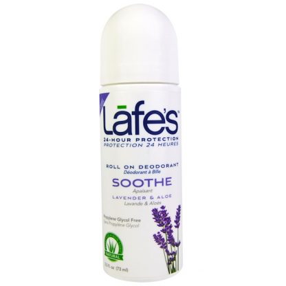 LAFE'S NATURAL BODYCARE, SOOTHE, ROLL ON DEODORANT, LAVENDER & ALOE, 2.5 FL OZ / 73ml