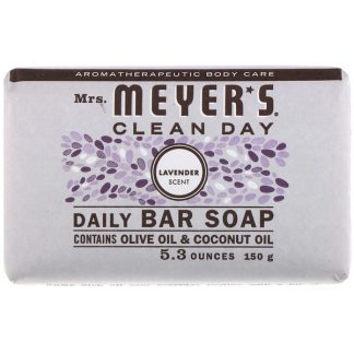 MRS. MEYERS CLEAN DAY, DAILY BAR SOAP, LAVENDER SCENT, 5.3 OZ / 150g
