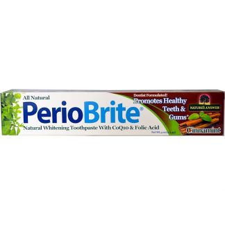 NATURE'S ANSWER, PERIOBRITE, NATURAL WHITENING TOOTHPASTE, CINNAMINT, 4 OZ / 113.4g