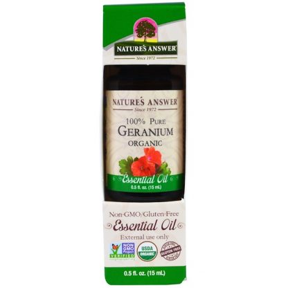 NATURE'S ANSWER, GERANIUM ORGANIC ESSENTIAL OIL, 0.5 FL OZ / 15ml