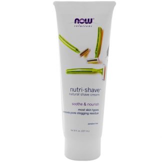 NOW FOODS, SOLUTIONS, NUTRI-SHAVE, NATURAL SHAVE CREAM, 8 FL OZ / 237ml