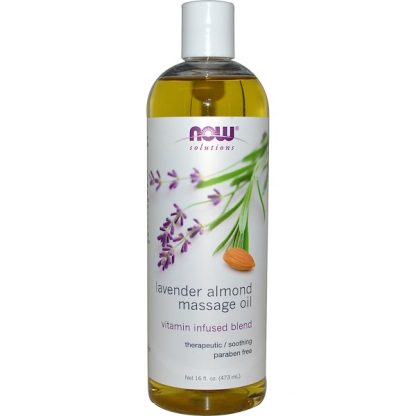 NOW FOODS, SOLUTIONS, LAVENDER ALMOND MASSAGE OIL, 16 FL OZ / 473ml