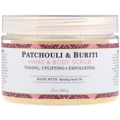 NUBIAN HERITAGE, HAND & BODY SCRUB, PATCHOULI & BURITI, 12 OZ / 340g