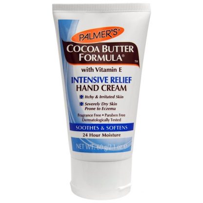 PALMER'S, COCOA BUTTER FORMULA, INTENSIVE RELIEF HAND CREAM, FRAGRANCE FREE, 2.1 OZ / 60g