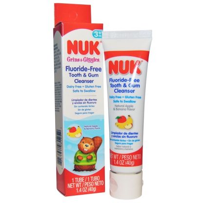 NUK, FLUORIDE-FREE TOOTH & GUM CLEANSER, APPLE & BANANA, 1.4 OZ / 40g