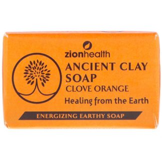 ZION HEALTH, ANCIENT CLAY SOAP, CLOVE ORANGE, 6 OZ / 170g