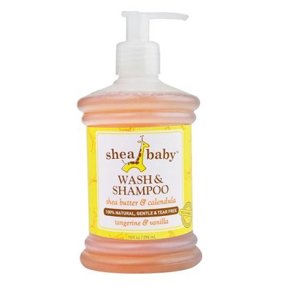 SHEA BABY SHEA MAMA, WASH & SHAMPOO, TANGERINE & VANILLA, 10 FL OZ / 296ml