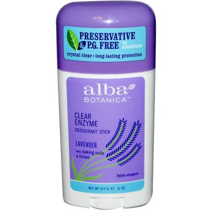 ALBA BOTANICA, CLEAR ENZYME, DEODORANT STICK, LAVENDER, 2 OZ / 57g