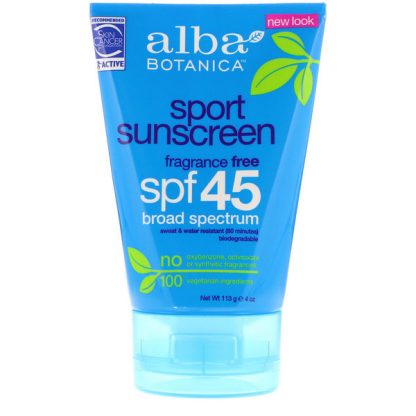 ALBA BOTANICA, SPORT SUNSCREEN, SPF 45, 4 OZ / 113g