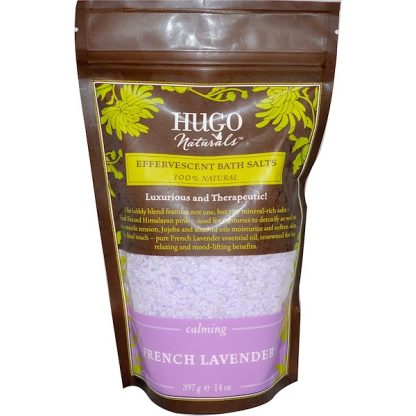 HUGO NATURALS, EFFERVESCENT BATH SALTS, FRENCH LAVENDER, 14 OZ / 397g