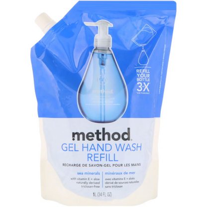 METHOD, GEL HAND WASH REFILL, SEA MINERALS, 34 FL OZ / 1 L)