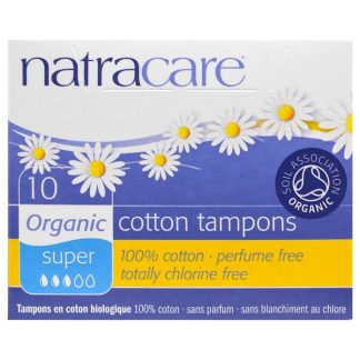 NATRACARE, ORGANIC COTTON TAMPONS, SUPER, 10 TAMPONS