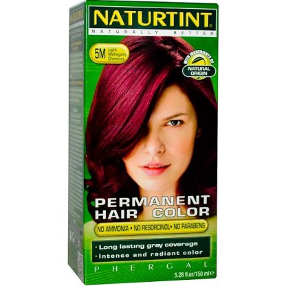 NATURTINT, PERMANENT HAIR COLOR, 5M LIGHT MAHOGANY CHESTNUT, 5.28 FL OZ / 150ml